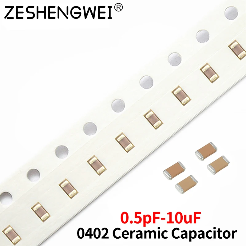 

100pcs 0402 SMD Chip Multilayer Ceramic Capacitor 0.5pF - 10uF 10pF 100pF 1nF 10nF 15nF 100nF 0.1uF 1uF 2.2uF 4.7uF