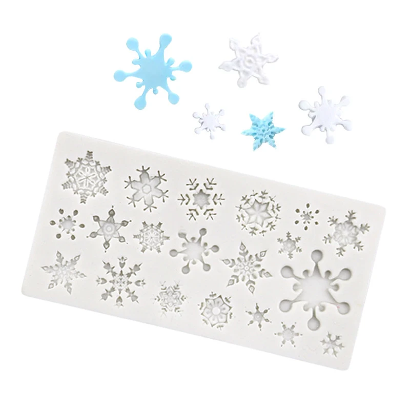 3D Christmas Snowflake Silicone DIY Candy Cookie Fondant Molds Chocolate Mold Kitchen Baking Cake Tools Cake Decorating Tools