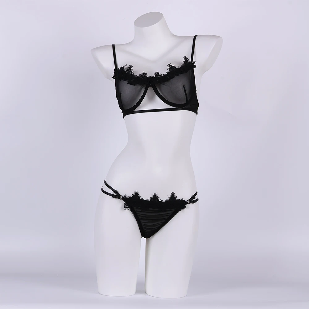 

Горячее сексуальное женское белье, комплект из 2 предметов для женщин, открытое анальное нижнее белье, прозрачные трусики, комплект для игр, прозрачное кружевное боди, одежда для сна Babydoll