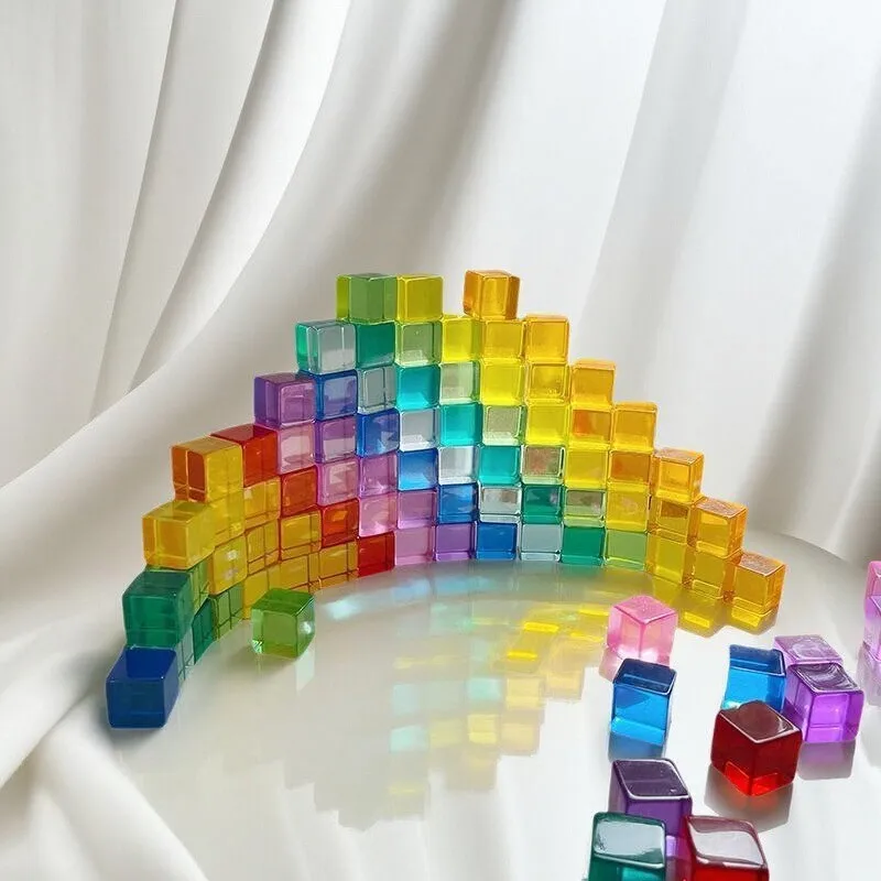 Acrylic Stacked Cube Building Blocks Children's Transparent Block Toys Indoor And Outdoor Games Children's Early Education Toys