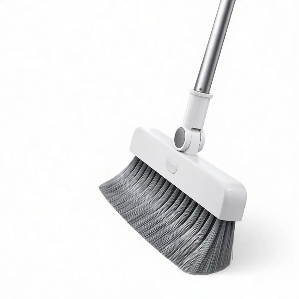 3 In 1 Foldable Broom Dustpan Combo Household Cleaning Tool Deep Scrub Brush Sweeper Set For Bathroom Tile Flooring Surface