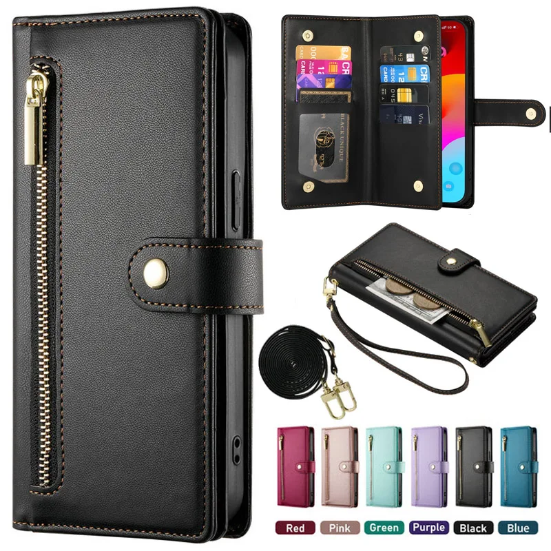Capa de Luxo Realme GT Neo 6 SE 5G 2024 com Zíper em Couro, Proteção 360, Capa para Realme GT 6, Capa para Realmi GT6 T 6T GT6T Neo6