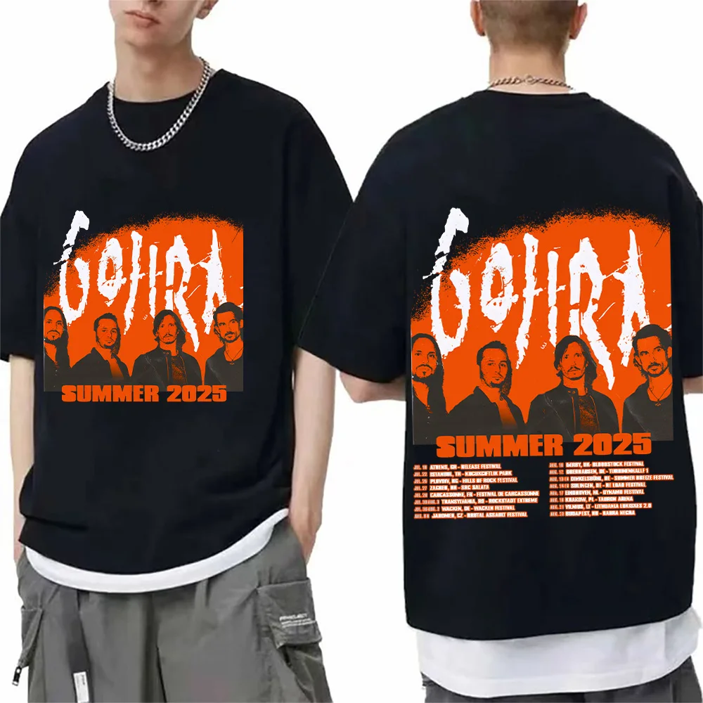 Gojira Summer 2025 Tour Tshirt French Metal Band Gojira Fans Gift Tee-shirt Men Women Top Vintage Rock Oversized Cotton T-shirts