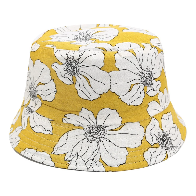Women's Floral Print Bucket Hat Reversible Sun Protection Fisherman Cap for Summer