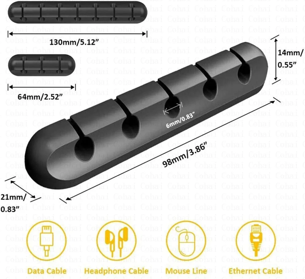 Organizador de Cables de silicona, enrollador de cables de carga USB, soporte para ratón, teclado, auriculares, organizador de cables, Clips