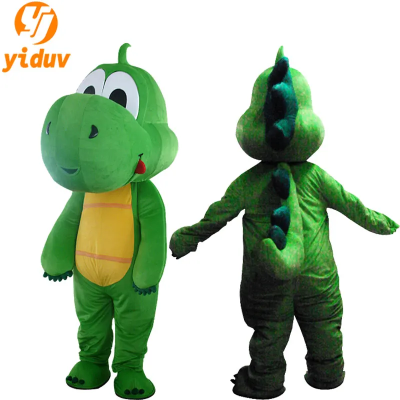 Green Dinosaur Mascot Costume Grass Green Dragon Walking Animation Performance Character Headgear Doll Clothes For Adult