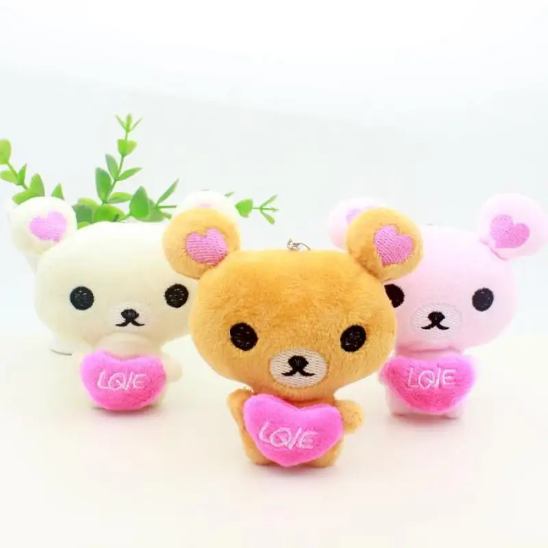 

Kawaii Rilakkuma брелок-Плюшевая Кукла японское аниме милое сердце плюшевая Подвеска Мягкие игрушки сумка на молнии украшение праздничные подарки