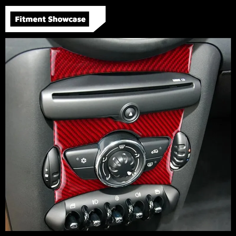 Kohlefaser-Mittelkonsolen-Drehknopf-Abdeckungsaufkleber für Mini Cooper Clubman R55 R56 R57 Auto-Zierleiste Auto-Innenausstattung Zubehör – Detail 9
