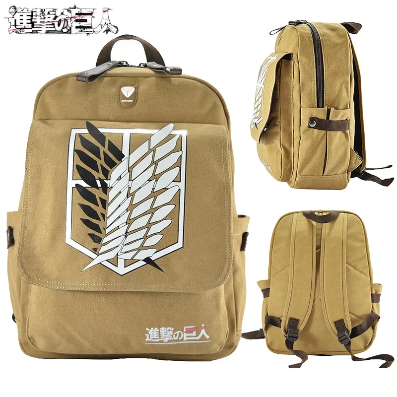 

Attack on Titan Backpacks for Man Women Anime Peripheral Travel Bag Large Capacity School Bags Casual Canvas Backpack Gifts