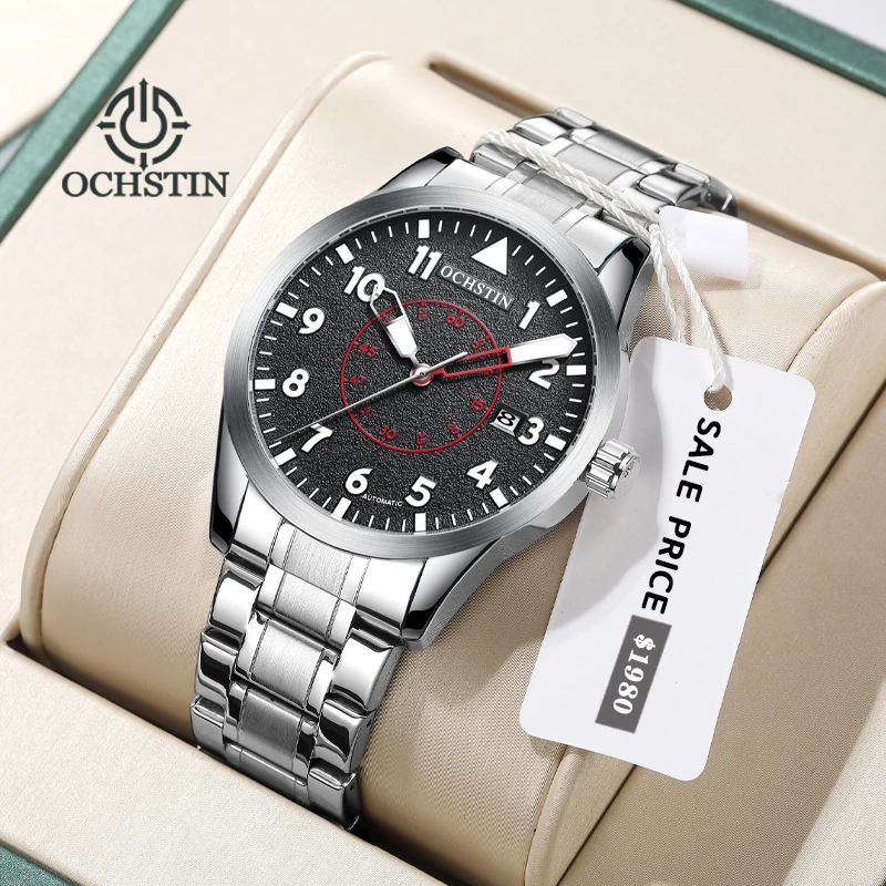 OCHSTIN2024 Hot Top Luxury Men's Automatic Watch Men's Mechanical Watch Waterproof Automatic Watch Calendar Display Men's Gift