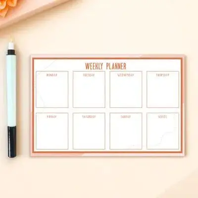 

1 Set Whiteboard Sticker For Early Education Writing Drawing Weekly Planner With Marker Reusable Home Office Wall Organizer