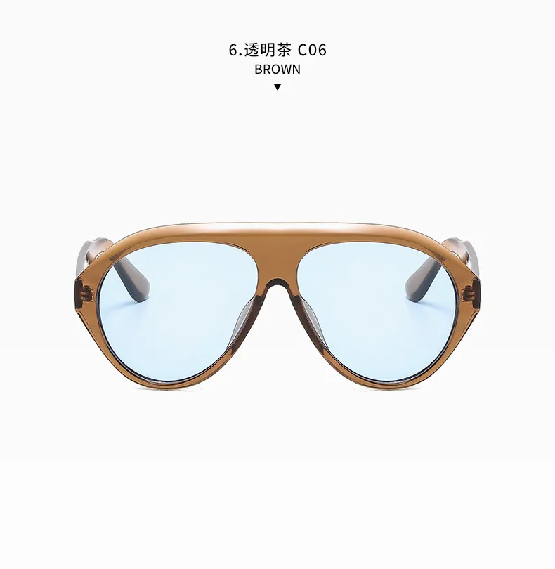 Übergroße Pilot Sonnenbrille Frau Luxus Marke Vintage Ein Stück Sonnenbrille Für Dame Beliebte Großen Rahmen Shades Brillen UV400 – Detail 19