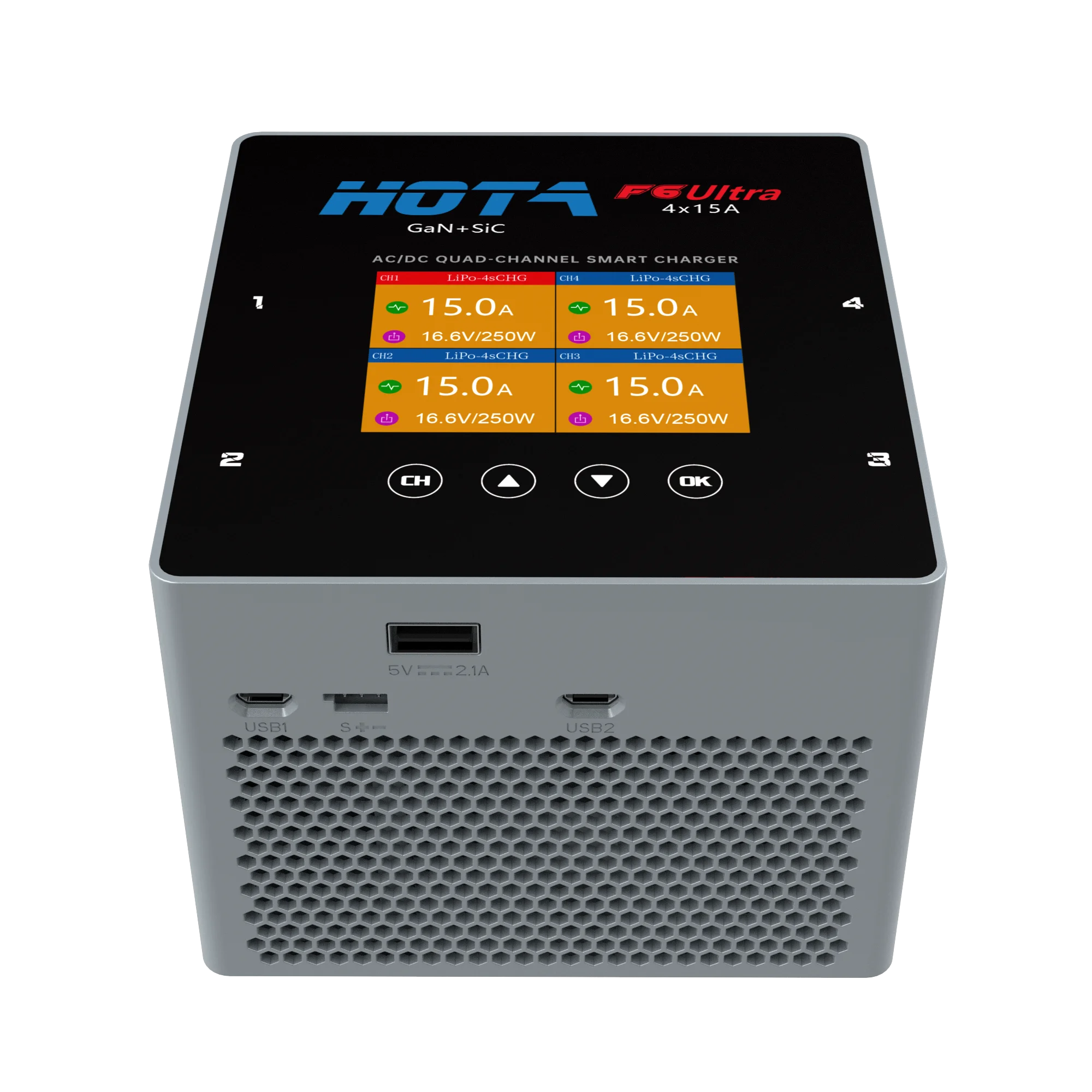 HOTA F6ULTRA 4-Channel Intelligent Balance Charger with Power Supply of 1000W Aircraft High-Power Lithium Battery