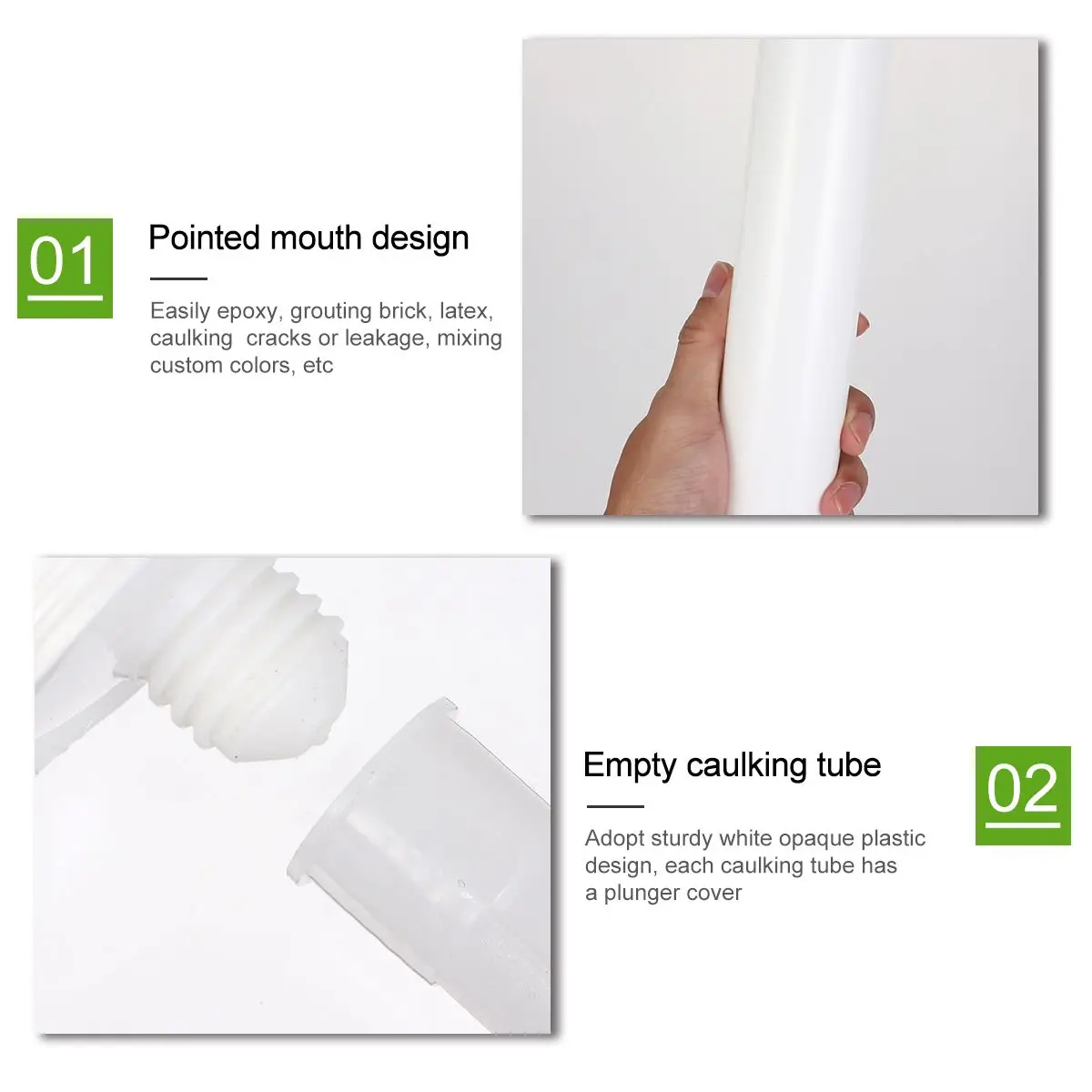 5 Pcs Empty Rubber Tube Kitchen Sealant Glass Glue Refillable Caulking Grouting Tubes Home Supplies Plastic