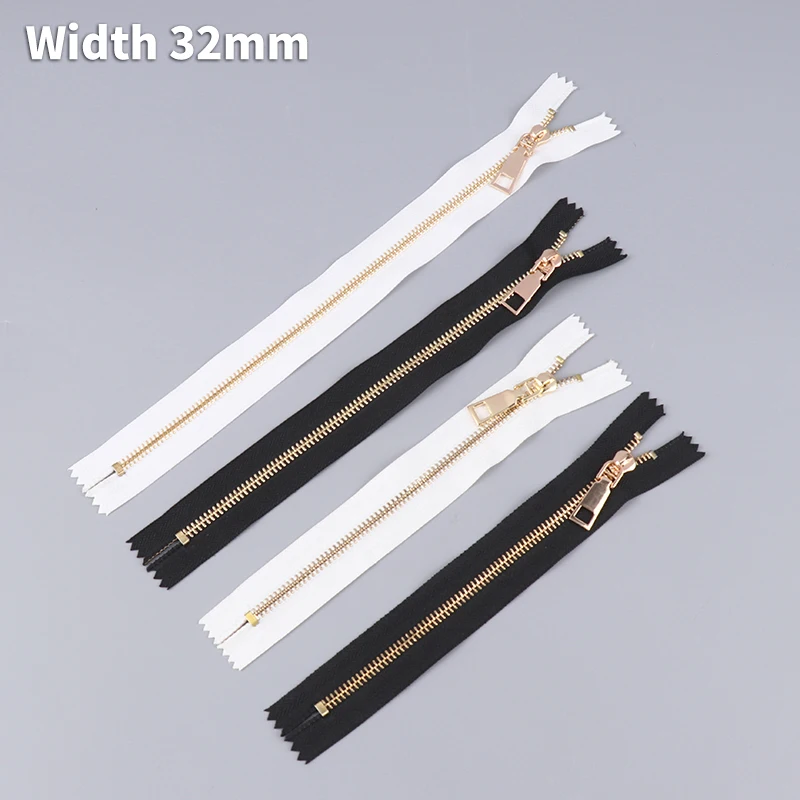 DIY Repair Sewing Hardware Accessories 20/25/30CM Metal Zippers Close-End Auto Lock Zips For Bag Clothing Garment