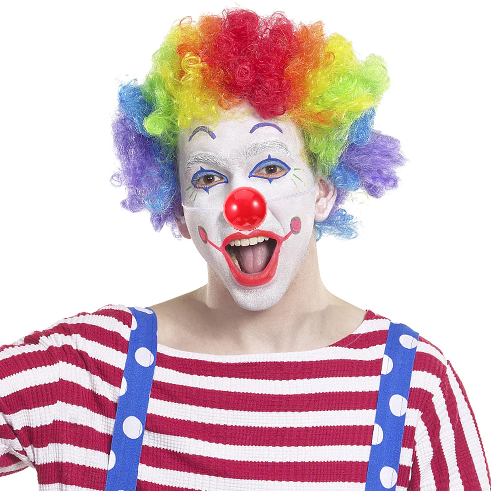 

12Pcs Red Clown Nose Flashing Plastic Fun Party Accessory Clip for Halloween Christmas Costume Plastic Clown Nose