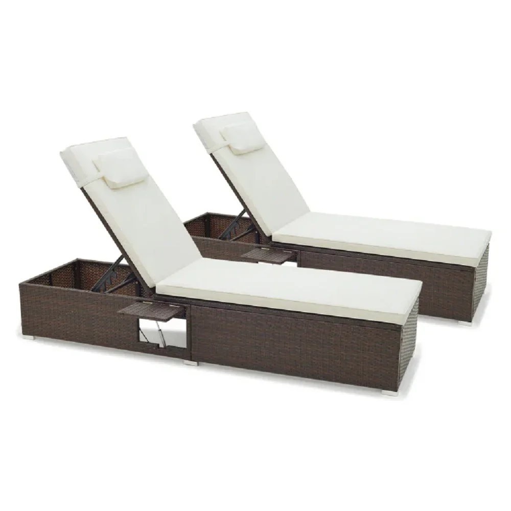

Hot Sale Outdoor Wicker Rattan Reclining Chair Patio Chaise Lounge Garden Sets Out Door Furniture Terrace Beach Outdoor Living