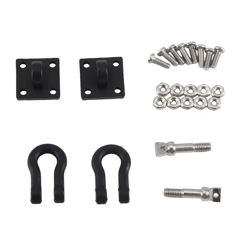 

ABMF-2 шт. металлические буксировочные крюки-шаклы для прицепов, для радиоуправляемых машинок 1/10, внедорожников и краулеров (черные)