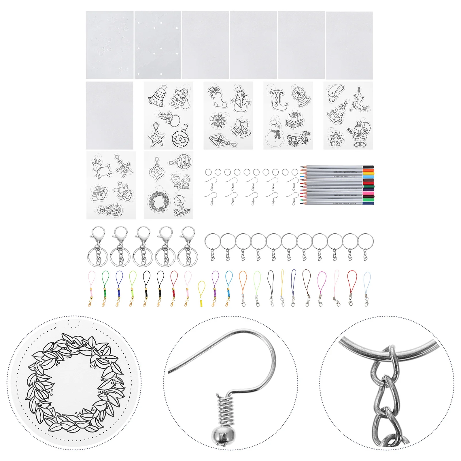 

1 Set Diy Christmas Heat Shrink Sheets Premium Craft Material For Kids Keychains Ornaments Art Classes Shrink Film Paper Sheet