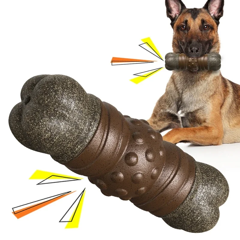 Large Dog Chew Toys Tougher than Real Bones Toy Squeaky Solve Boredom Teeth Separation Anxiety Crate Taining Sturdy Pet Supplies