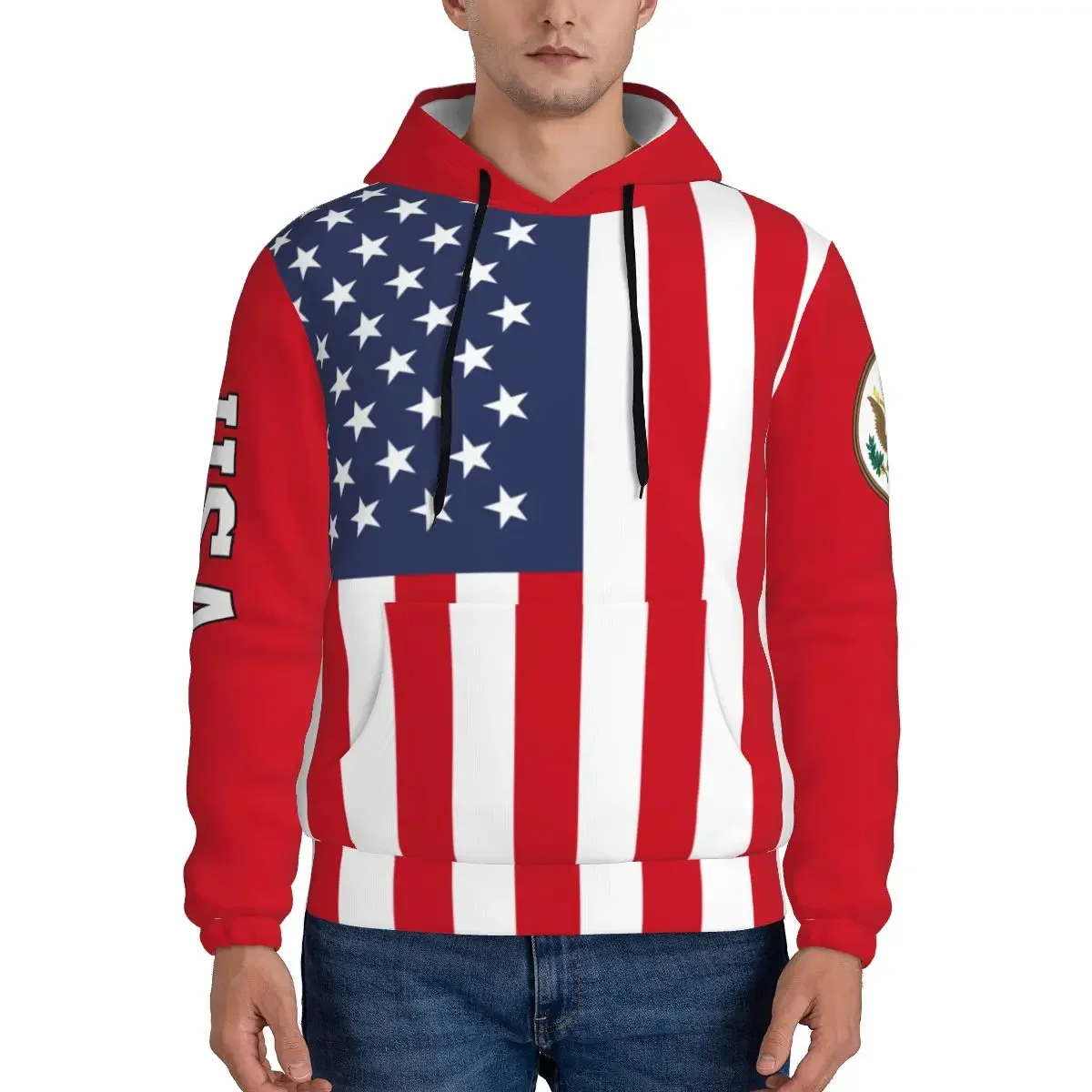 USA America 3D Country Flag Print Hoodie Custom Name Number Men Sweatshirt Women Hip Hop Streetwear Tracksuit Clothing