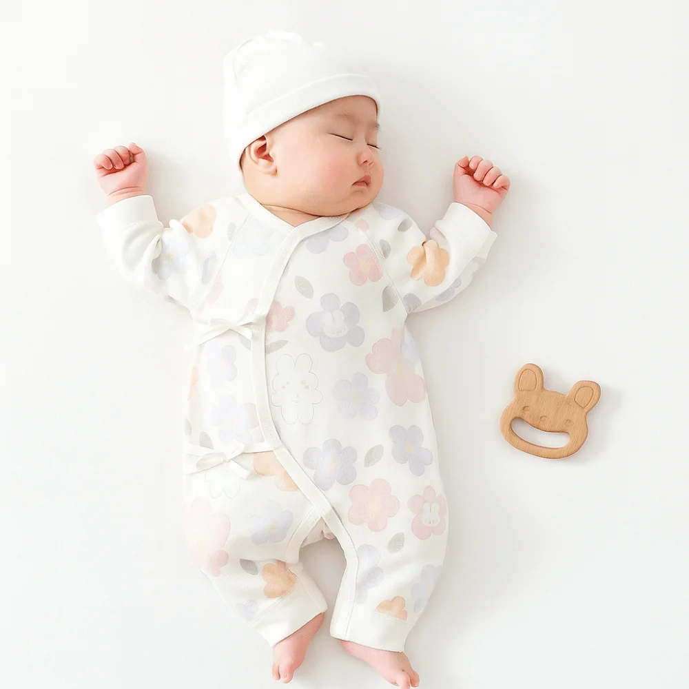 

0-6 Months Soft Baby Jumpsuit Button Design Cartoon Pattern Infant Romper Cotton Cute Printed Newborn Onesie Baby Boy Girl