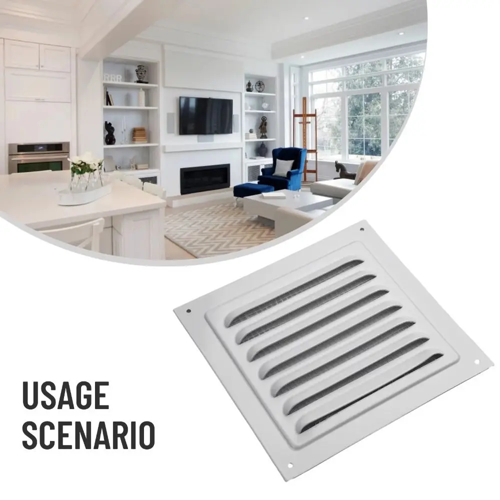 Square Louvred Wall Vent Air Vent Grille Stainless Steel White Black Louver Vents Air Intake Metal Square Vent Ceiling