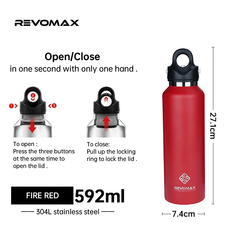 RevoMax 20oz Vacuum Insulated Water Bottle