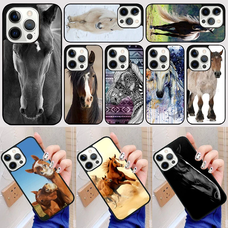 BEAUTIFUL running HORSE Phone Case Back Cover for iPhone 16 15 SE2020 14 13 11 12 Pro Max mini XS XR X PlusS Fundas Coque