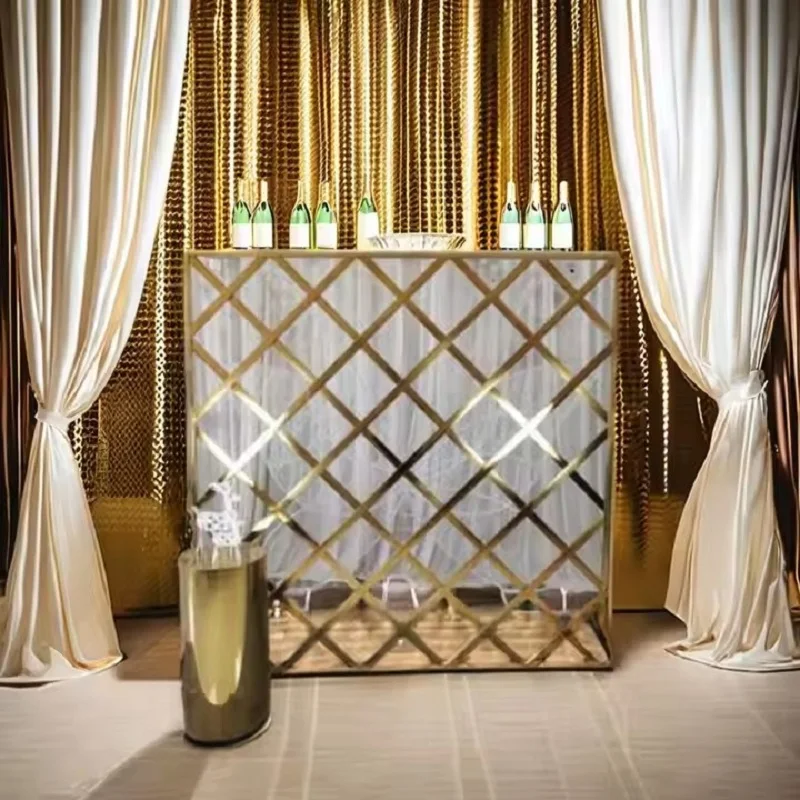 Modern Stage Background Decoration Grid Design Stainless Steel Events Wedding