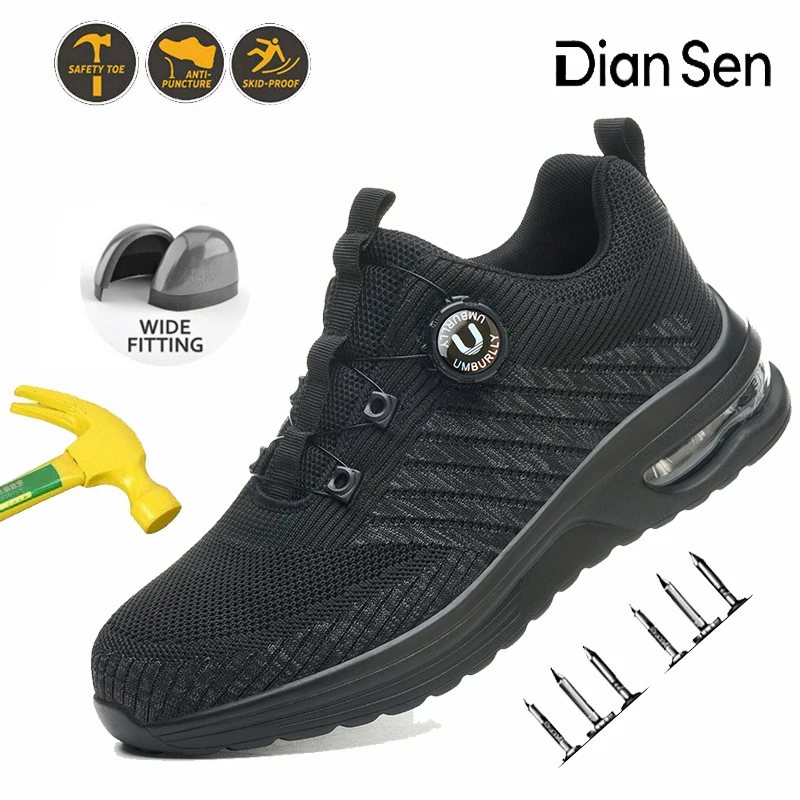 

Work Safety Shoes for Men Indestructible Boots Steel Toe Anti-smash Slip Resistant Comfortable Boots for Warehouse & Logistics