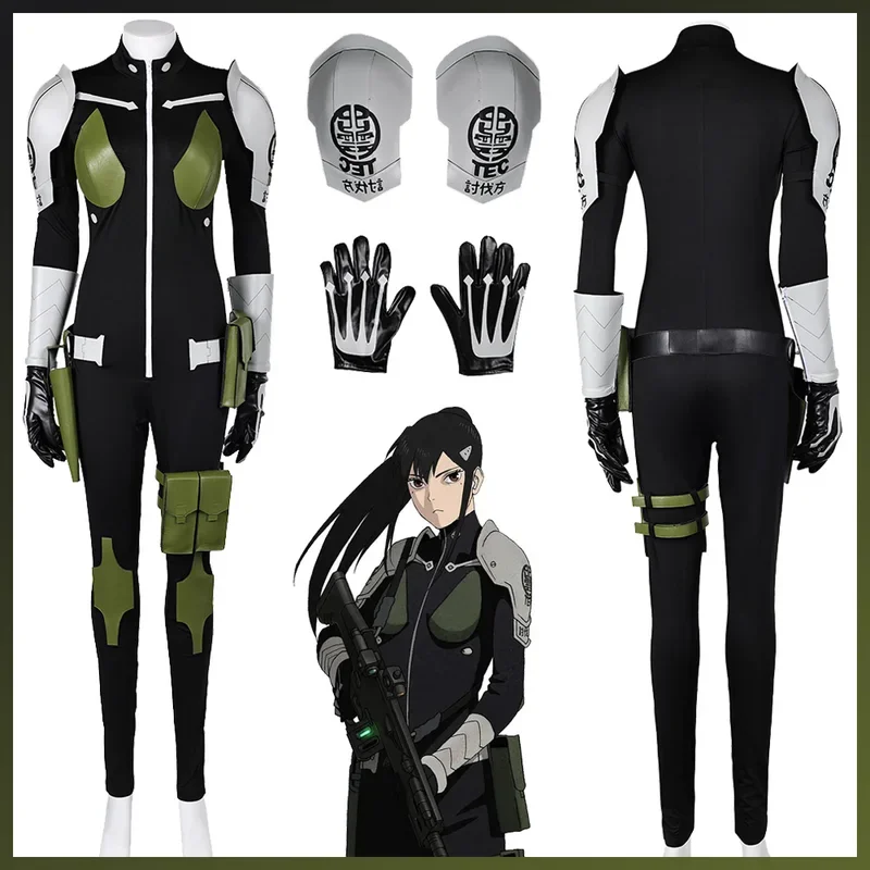 

FC6Anime Kaiju Cosplay 8 Costume Disguise Ashiro Mina Cosplay Fantasy Gloves Holster TEC Defense Suits Women Roleplay Outfi@FC8！