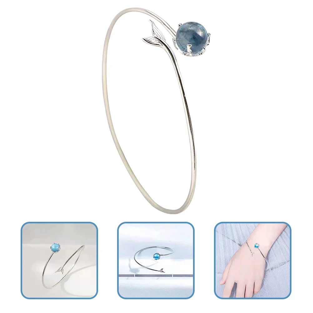 

Fishtail Charm Bracelet Adjustable Open Metal Bangle For Women Fashion Jewelry Gift Hand Ornament Wrap Party Favor Elegant