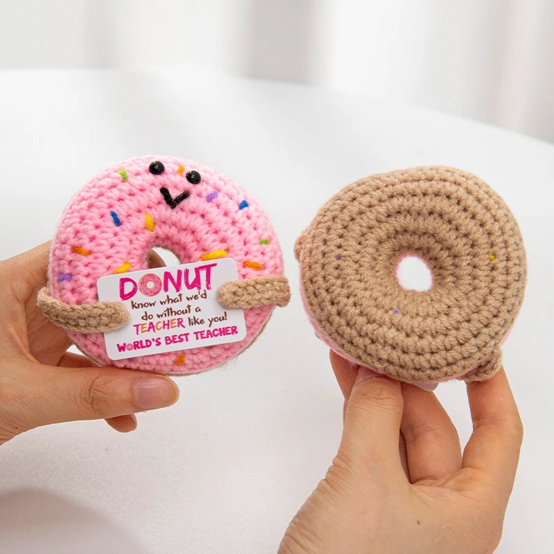 اليدوية الكروشيه الكرتون دونات الساحرة سطح المكتب زخرفة ديكور المنزل الحرف الانتهاء من الطاقة الإيجابية الصغيرة هدايا الهالوين #4