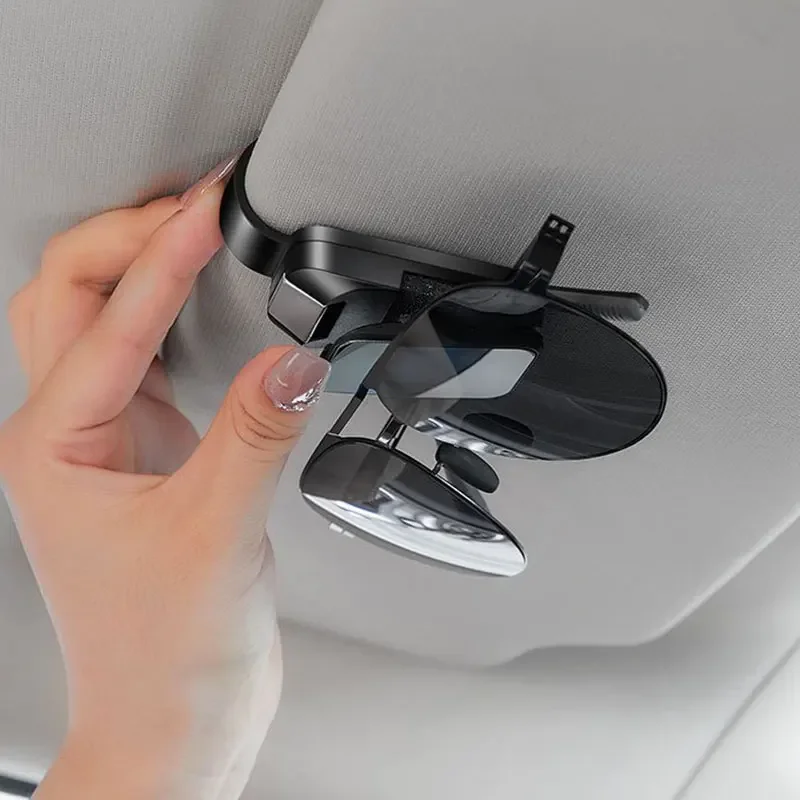 1Pc ABS Black White Car Sunglasses Clip Sun Visor Glasses Holder Stable Storage Clips Eyeglasses Hanger Car Interior Accessories
