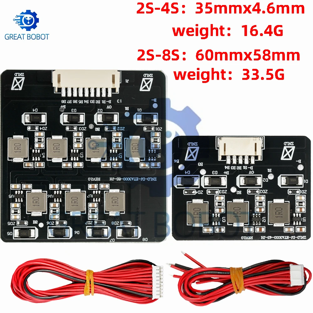 BMS 2S-8S 1.2A Active Balance Board Equalizer for Lifepo4 LTO Lithium Battery Energy Transfer Board Compatible 3S 4S 5S 6S 7S 8S view 2