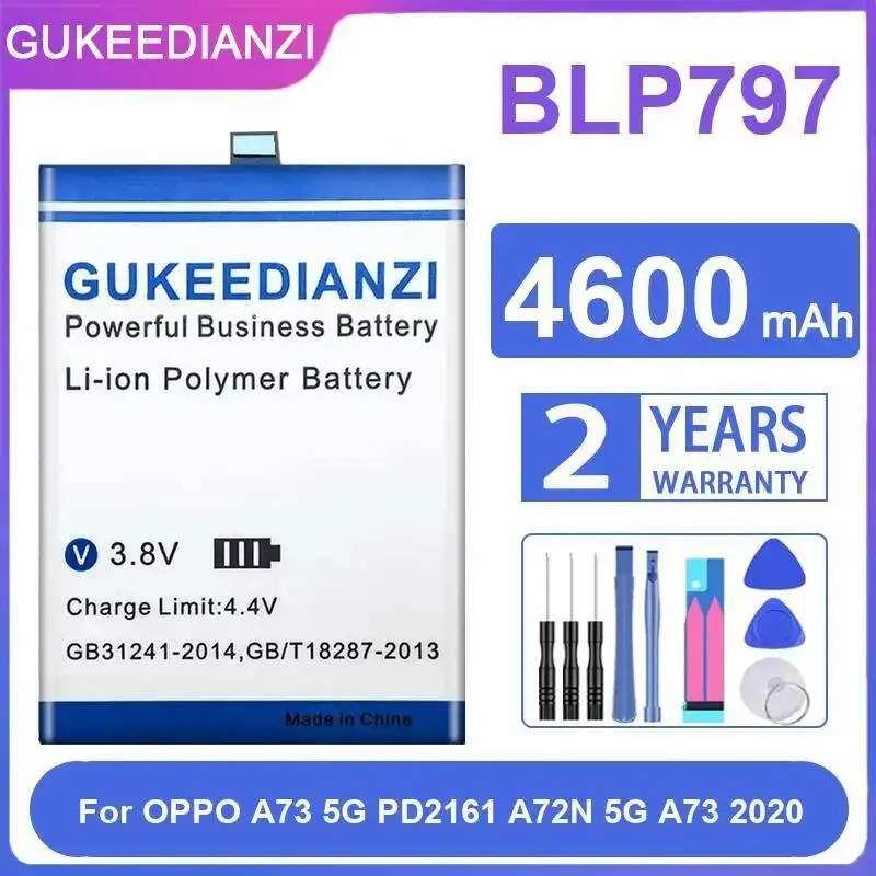 

Для Oppo A73 5G PD2161 A72N 2020 4600 мАч BLP7997 аккумулятор для мобильного телефона высокой емкости надежный источник питания