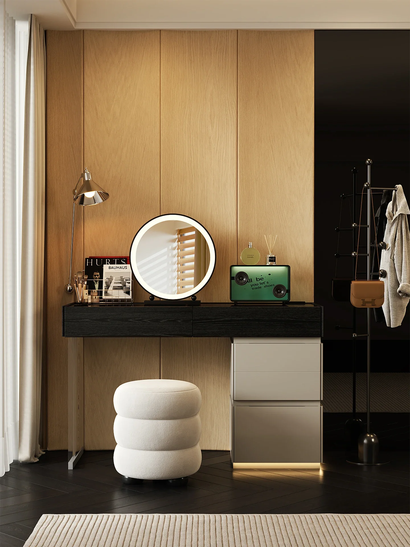 LTT. Italian minimalist dresser chest cabinet integrated small apartment bedroom makeup table locker