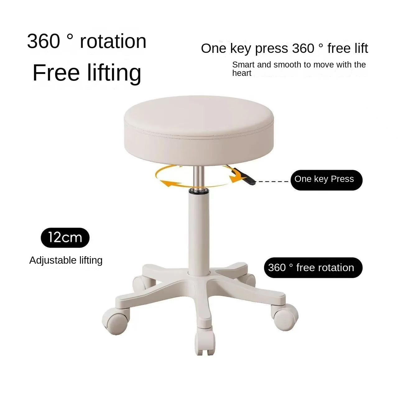 Home Makeup Chair Leisure Chair With Wheel Set That Can Rotate 360 Degrees And Lift Office Chair Thick Fabric