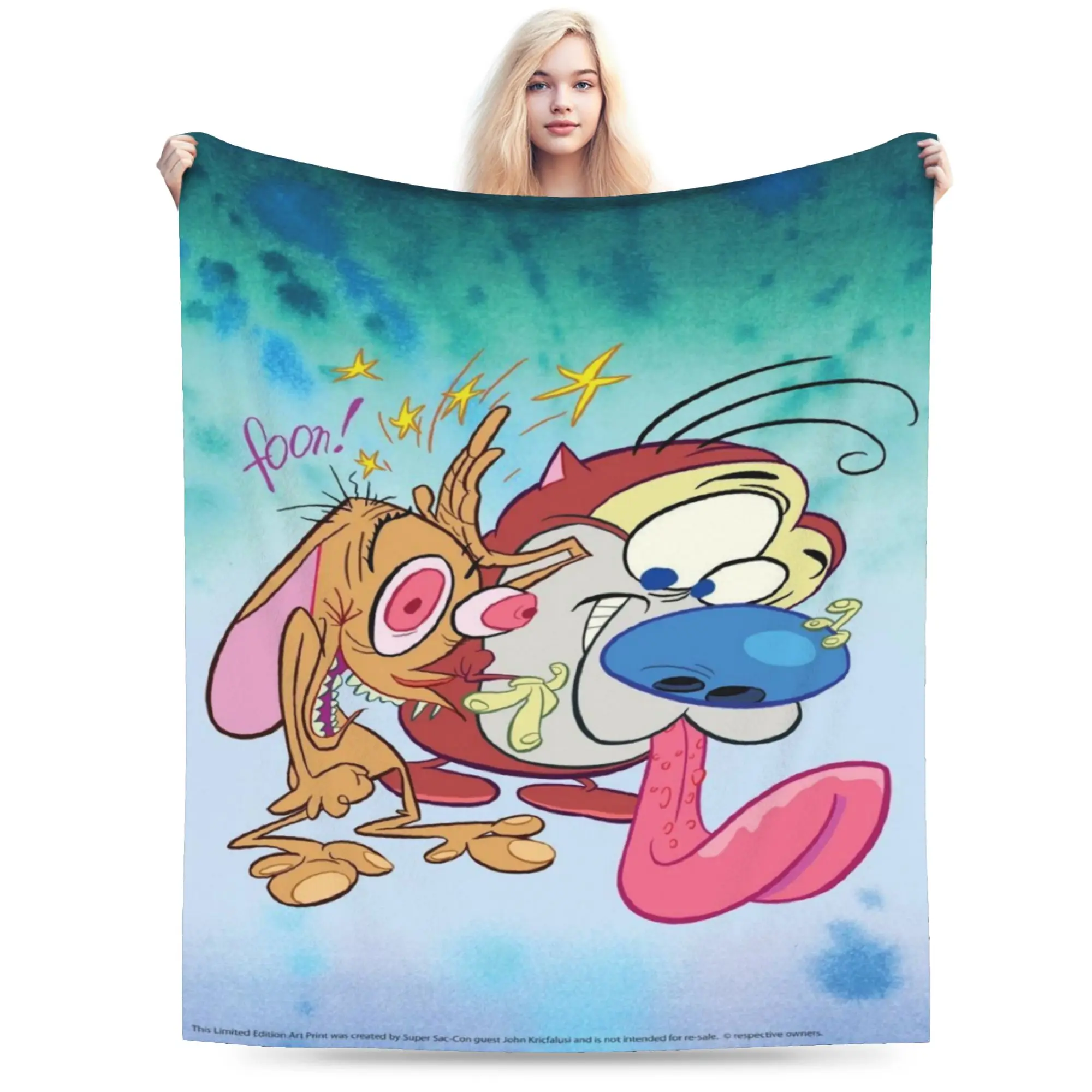 Stylish  Duo Rucksack Ren & Stimpy  Blankets Super Soft Velvet  Relax Throw Blankets Machine Washable