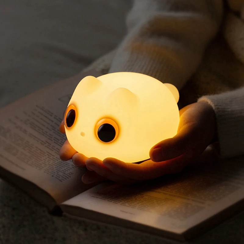 โคมไฟ USB แบบชาร์จไฟได้สำหรับแมวซิลิโคนไฟกลางคืน lampu tidur ข้างเตียงให้แมวเป็นของขวัญวันเกิดให้สัตว์เลี้ยงไฟกลางคืน