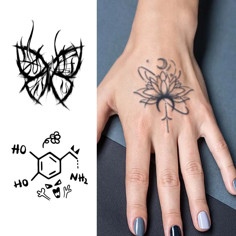 8Pcs/Set Long Lasting Small Size Herbal Semi Permanent Tattoo Sticker Waterproof Temporary Tattoo Sticker Arm Hand Fake Tattoo