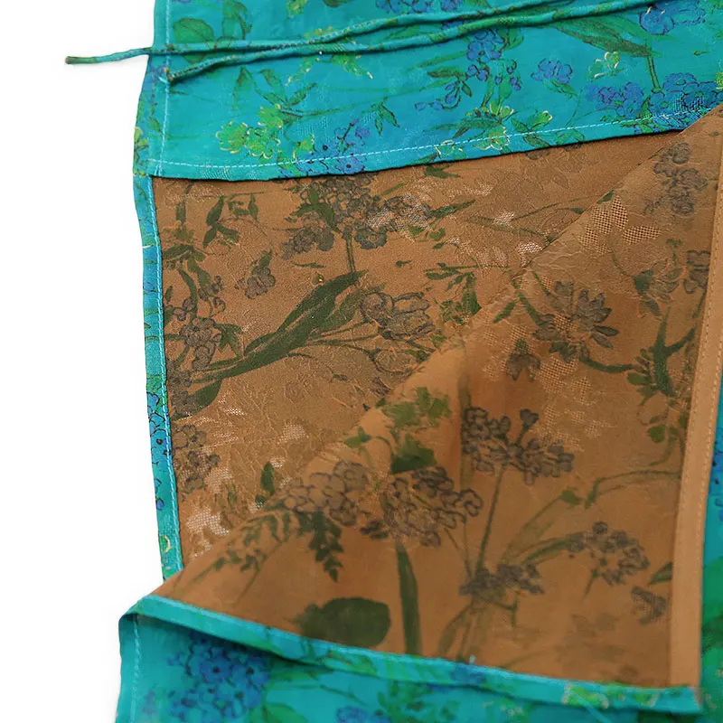 BirdTree-32MM Watered Gauze Silk Elegant Shirt, Women O Neck Jacquard Button, Retro Commute Loose Blouse, 2025 Summer T57327CC