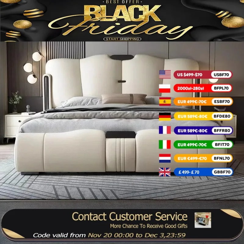 

Leather Heavy Simple Double Bed Frame White Cheap Luxury Mattress Double Bed Storage Modern Cama Matrimonial Bedroom Furniture