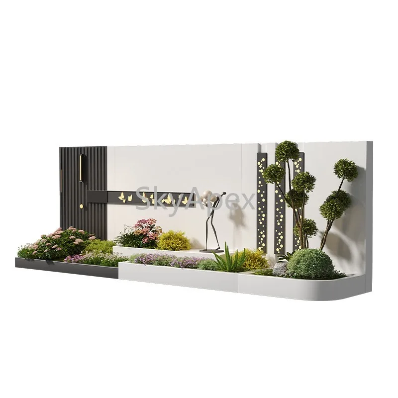 Custom Stainless Steel  Outdoor  Water Curtain Wall - Running Water Screen for Courtyard  Villa Fence  Partition & Planting  Box