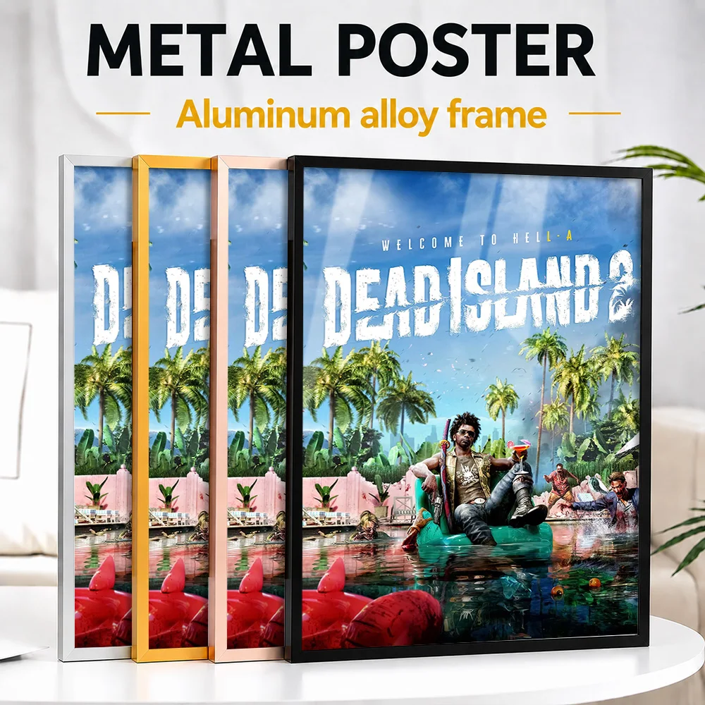 Dead Island 2 Game Framed Aluminum Metal Poster Customized Photo Psychological Horror Style Wall Art For Media Room Player Gift