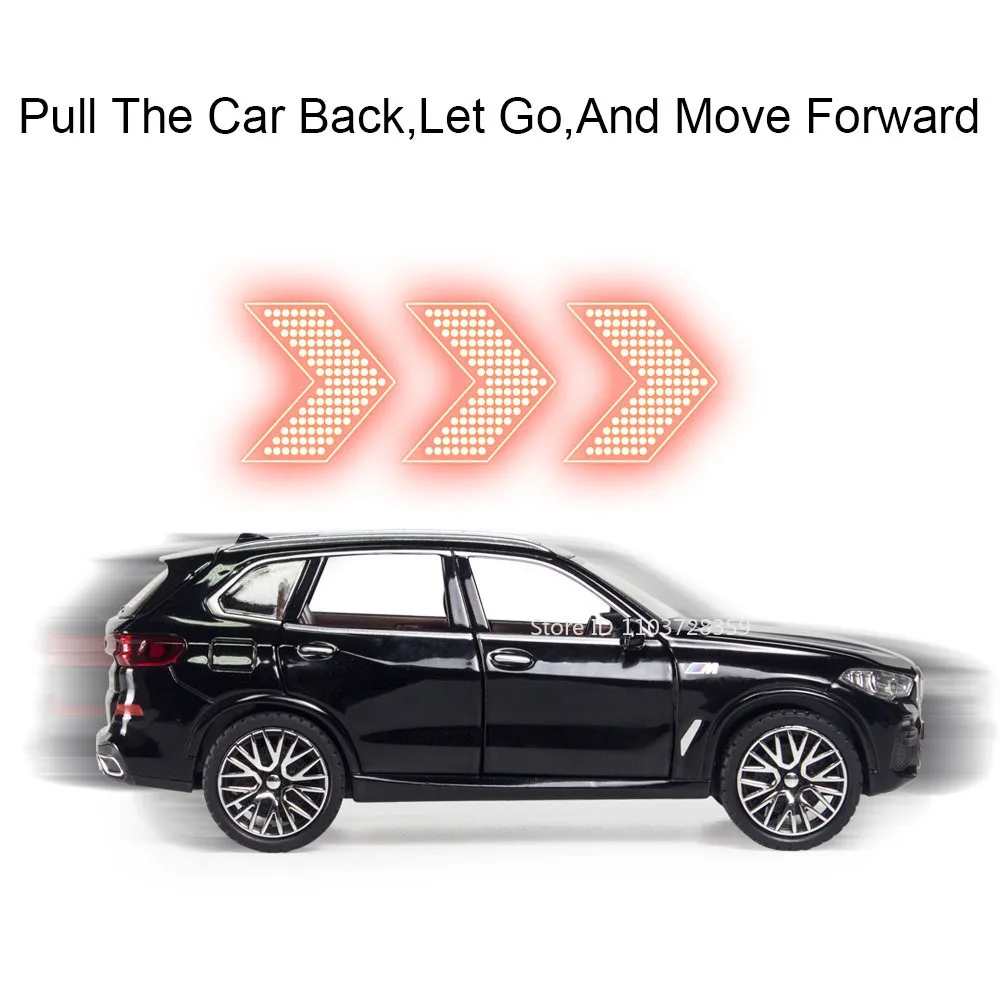 1:32 Toy Car X5 320I Miniature Models Alloy Diecast Sound Light Doors Opened Pull Back Rubber Tires for Boys Educational Toys