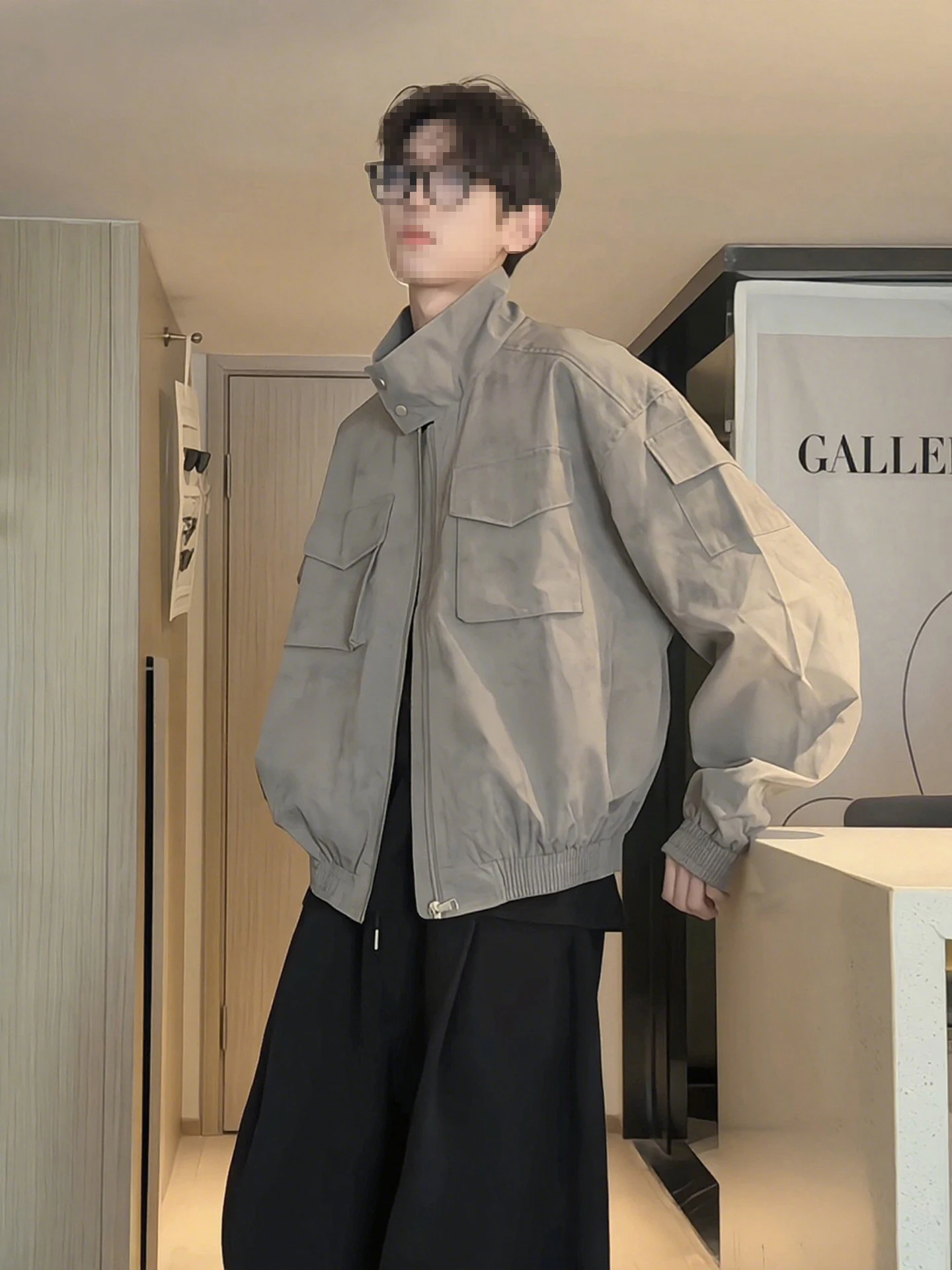 

Мужская куртка-пилот в американском стиле с коротким воротником, многокарманная, рабочая, в стиле Cleanfit, для активного отдыха, модная