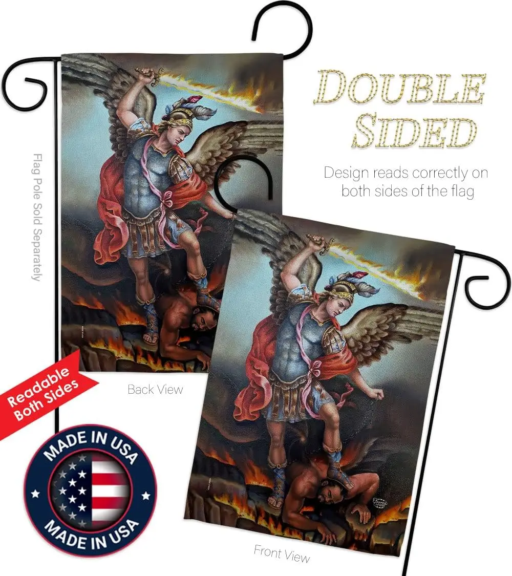 سانت مايكل التغلب على حديقة الشيطان العلم-الإيمان الديني الأمل نعمة السلام حمامة الدين المسيحي عيد الفصح ديكورات منزلية B نانومتر #3