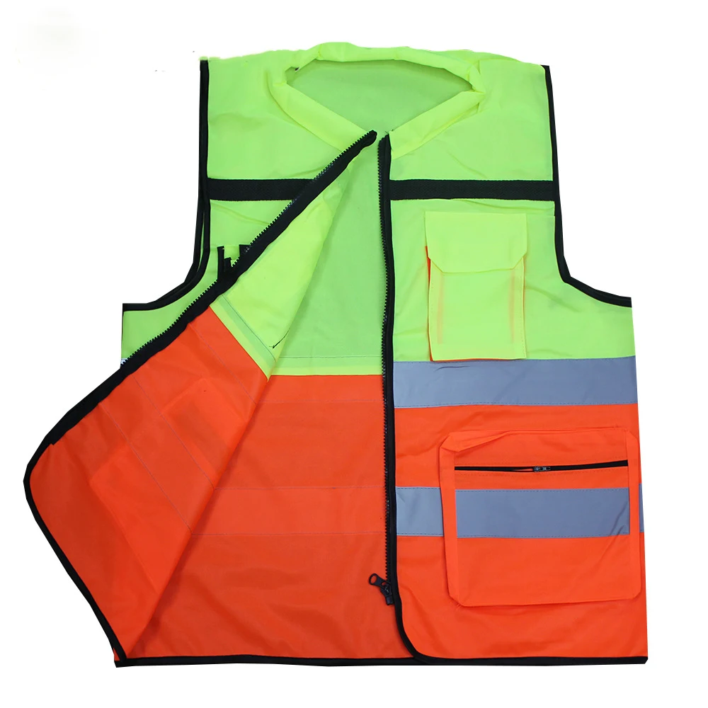 Safety Vests with Reflective Stripes High Visibility Man Working Clothes Two Tone Construction Work Vest Hi Vis Workwear